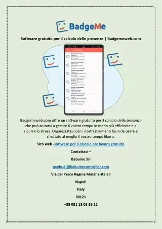 Software gratuito per il calcolo delle presenze | Badgemeweb.com