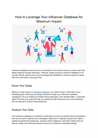 how to leverage your influencer database