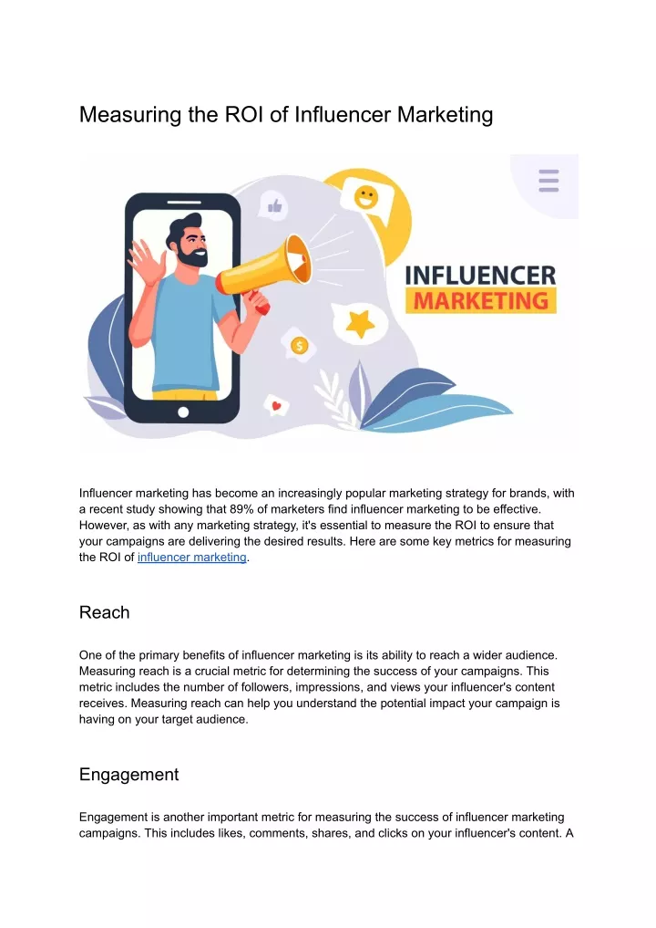 measuring the roi of influencer marketing