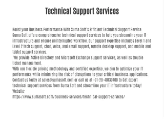 Suma soft tech support services