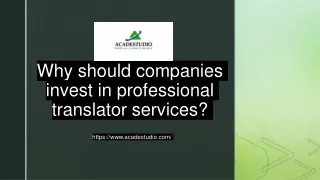 What is the work of the human translator service?