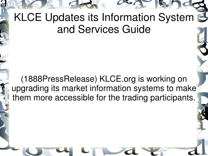 klce updates its information system and services guide
