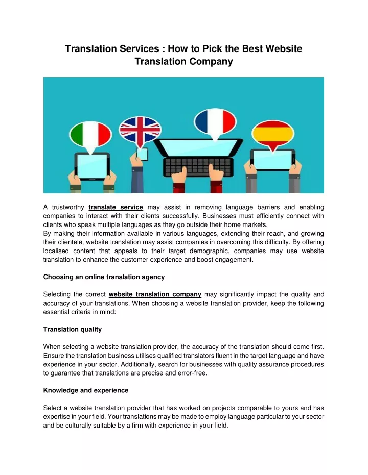 translation services how to pick the best website