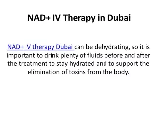 NAD  IV Therapy in DubaiNAD  IV