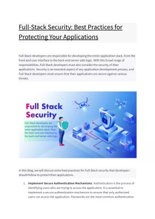full stacksecurity bestpracticesfor