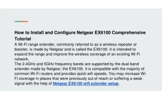 How to Install and Configure Netgear EX6100 Comprehensive Tutorial
