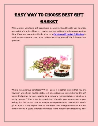 Easy Way to Choose Best Gift Basket