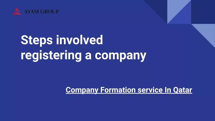 steps involved registering a company