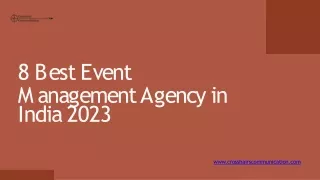 Top 8 Best Event Management Agency in India 2023