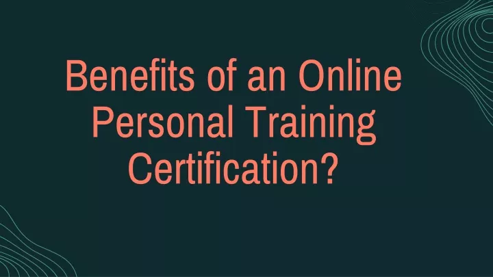 benefits of an online personal training