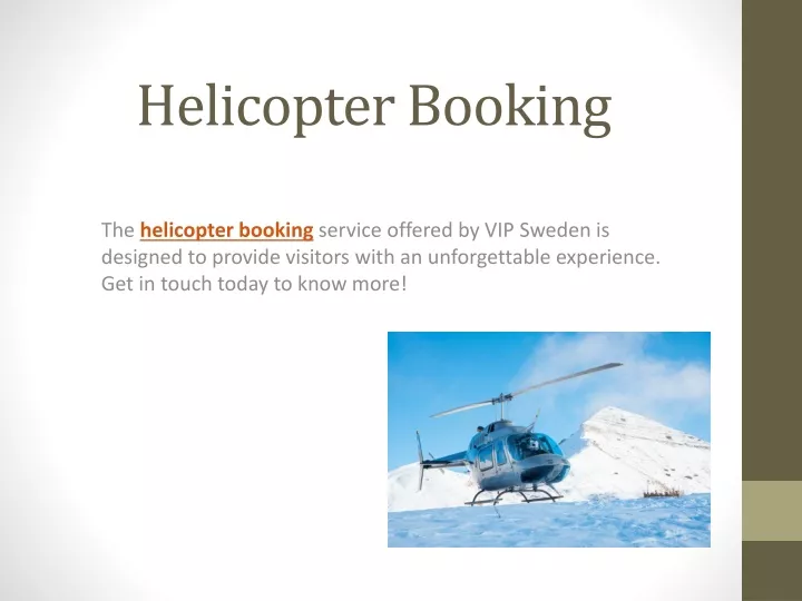 helicopter booking