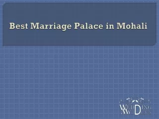 Best Marriage Palace in Mohali