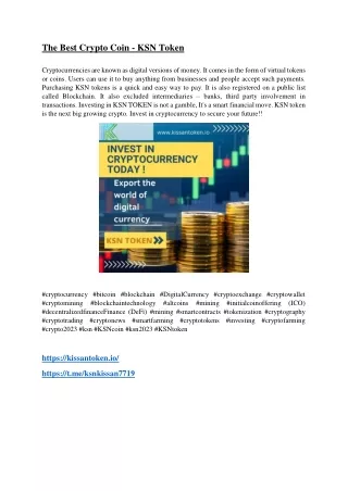 the best crypto coin ksn token