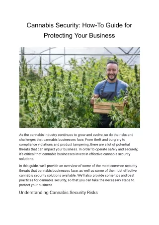 Cannabis Security_ How-To Guide for Protecting Your Business