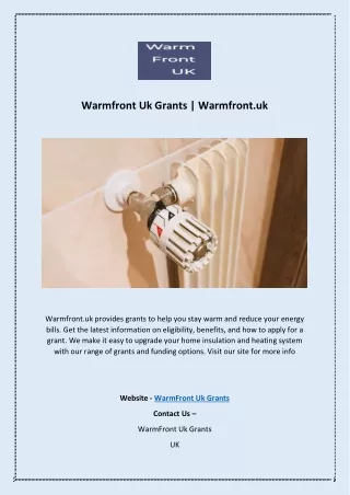 Warmfront Uk Grants | Warmfront.uk