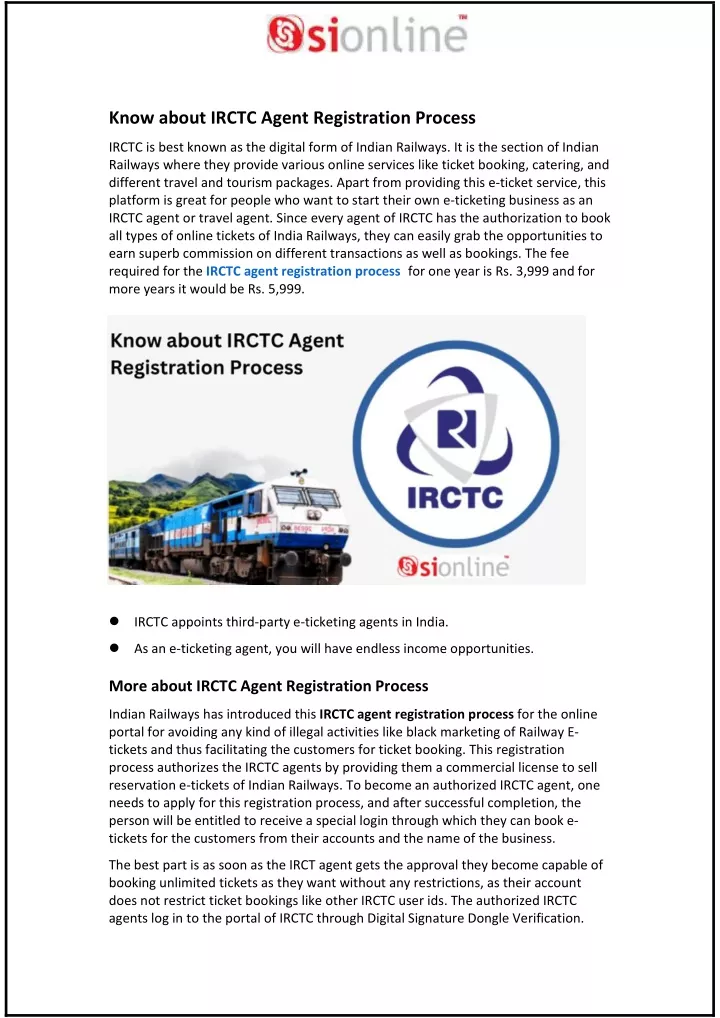 know about irctc agent registration process