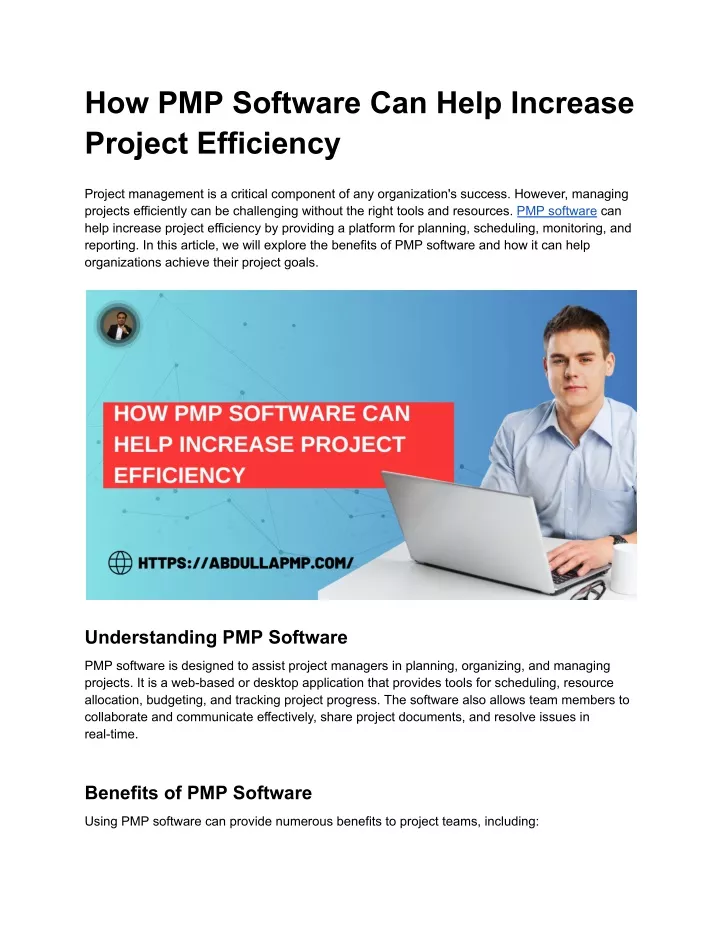 how pmp software can help increase project