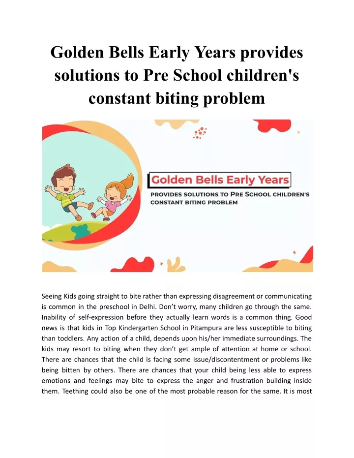 golden bells early years provides solutions