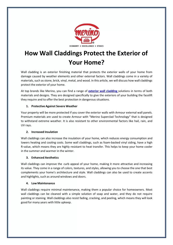 how wall claddings protect the exterior of your home