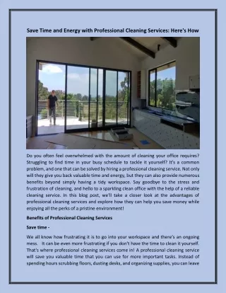 save time and energy with professional cleaning