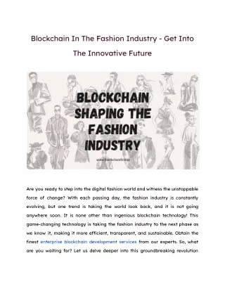 Revolutionizing Fashion with Blockchain - Blockchain Firm