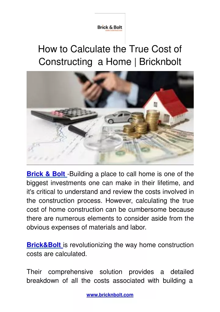 how to calculate the true cost of constructing a home bricknbolt