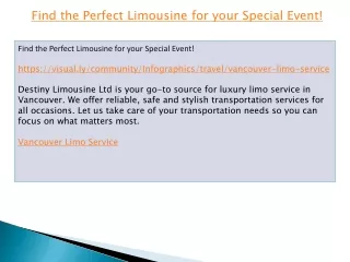 Find the Perfect Limousine for your Special Event!