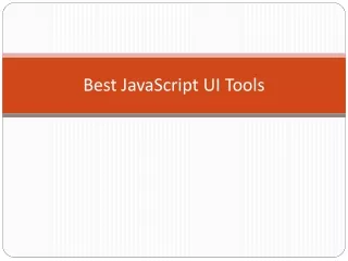 best javascript ui tools