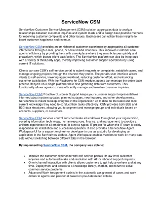 servicenow csm