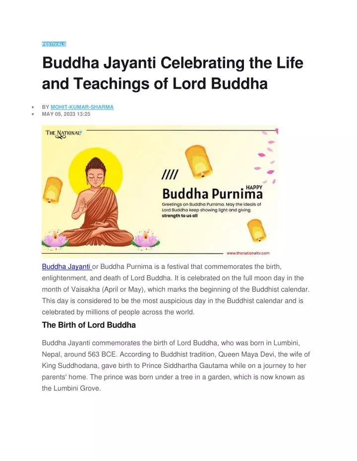 festivals buddha jayanti celebrating the life