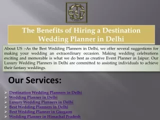 The Benefits of Hiring a Destination Wedding Planner in Delhi