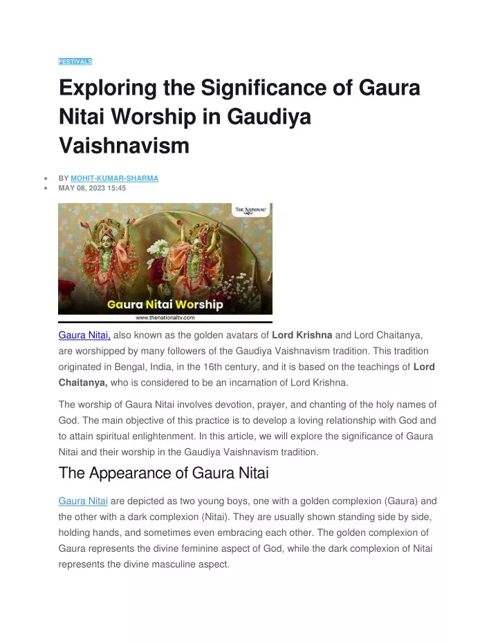 festivals exploring the significance of gaura