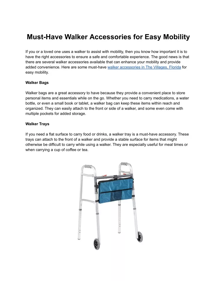 must have walker accessories for easy mobility