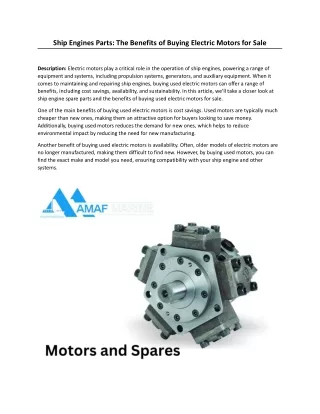 Ship Engines Parts_ The Benefits of Buying Electric Motors for Sale.docx