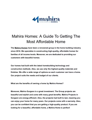 Mahira Homes_ A Guide To Getting The Most Affordable Home (4)