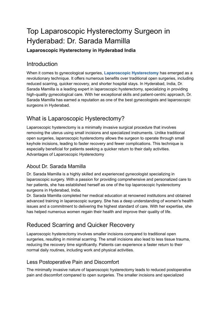 top laparoscopic hysterectomy surgeon