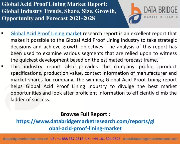 global acid proof lining market report global