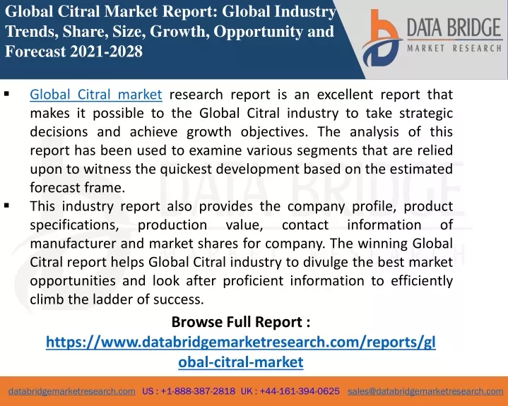 global citral market report global industry