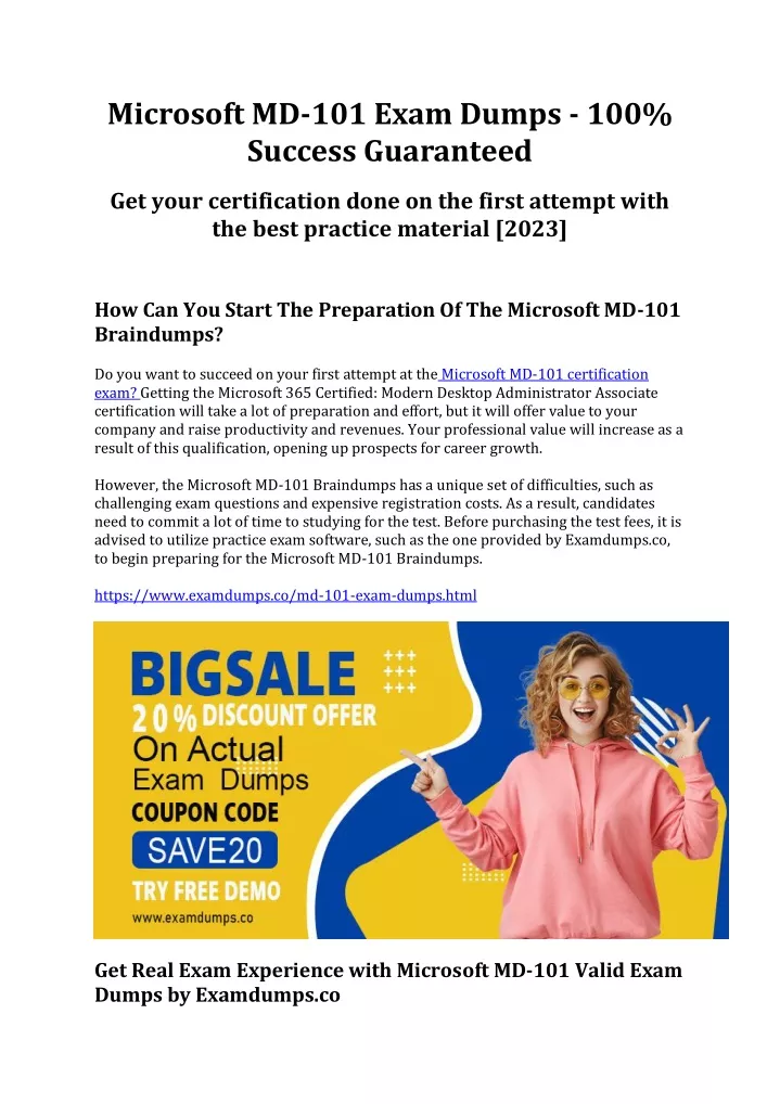 microsoft md 101 exam dumps 100 success guaranteed