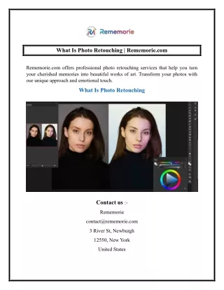 What Is Photo Retouching  Rememorie.com