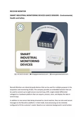SMART INDUSTRIAL MONITORING DEVICES GAXCE SENSORS