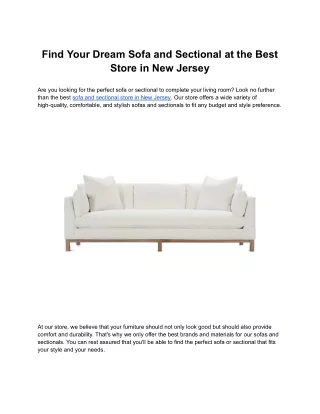 find your dream sofa and sectional at the best