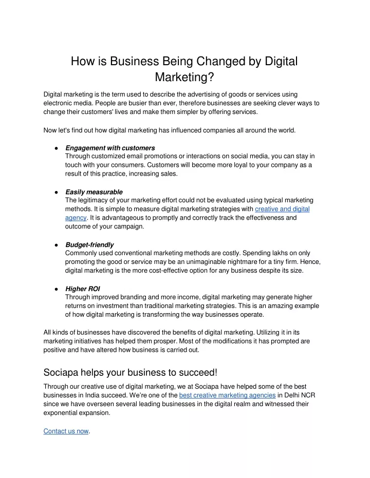 how is business being changed by digital