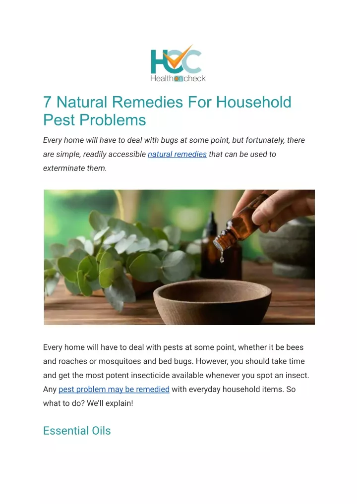 7 natural remedies for household pest problems