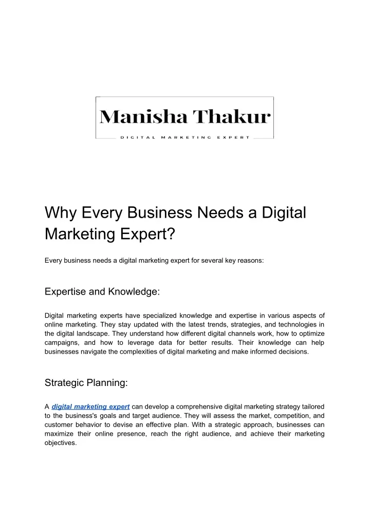 why every business needs a digital marketing