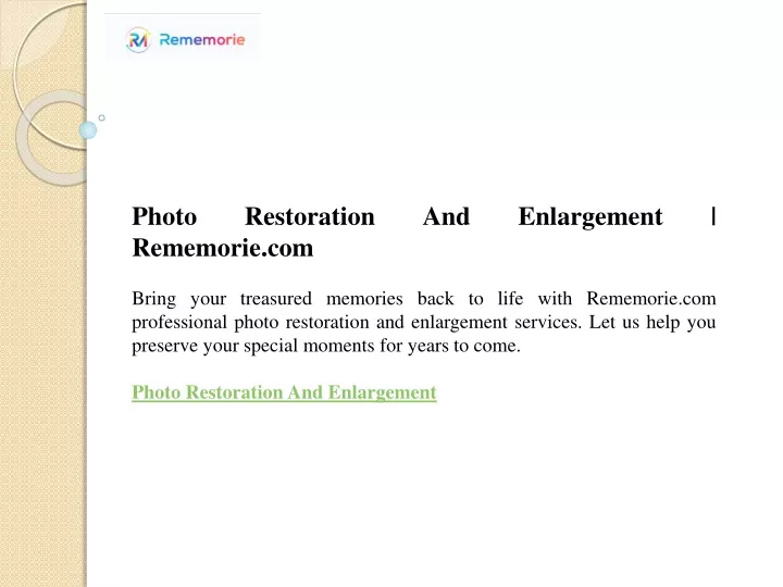 photo restoration and enlargement rememorie