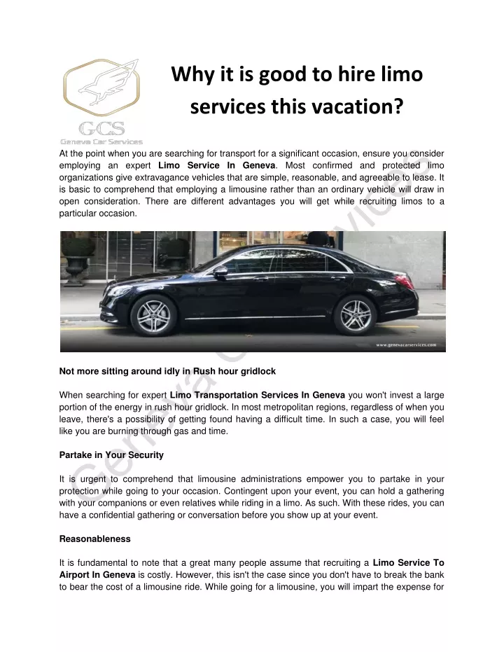 why it is good to hire limo services this vacation