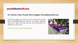 st patrick s day parade float supplies