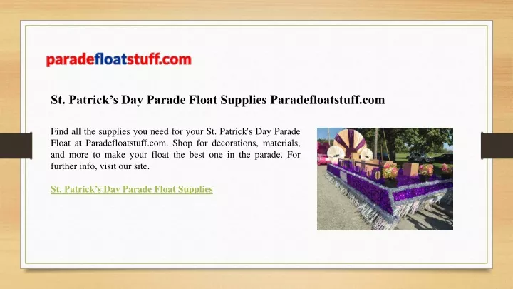 st patrick s day parade float supplies