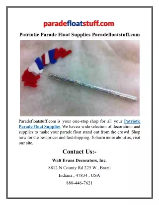 Patriotic Parade Float Supplies Paradefloatstuff
